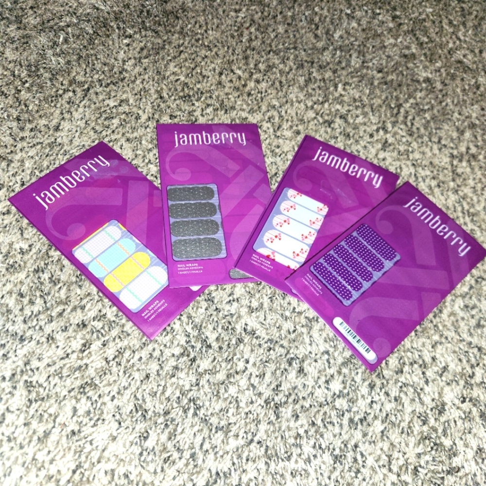 New Jamberry Nail Wrap Full Sheet Jamberry Logo Wrap, various designs pk of 4.